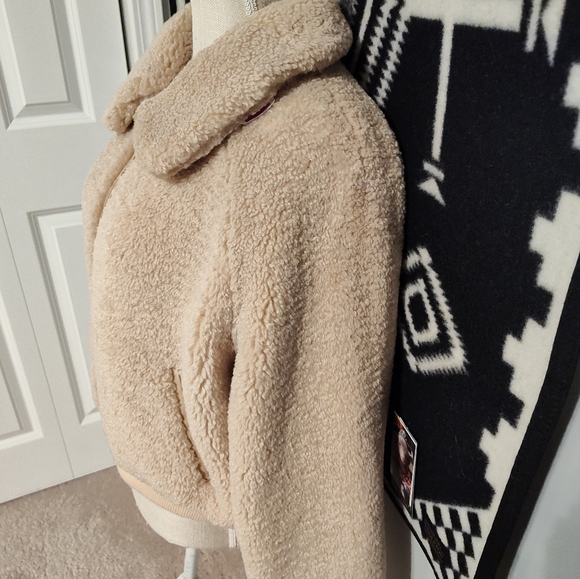 🧸 EUC Donna Salyers Fabulous Furs Slone Faux Sherpa Lined Zip Front Teddy Coat - Picture 11 of 16